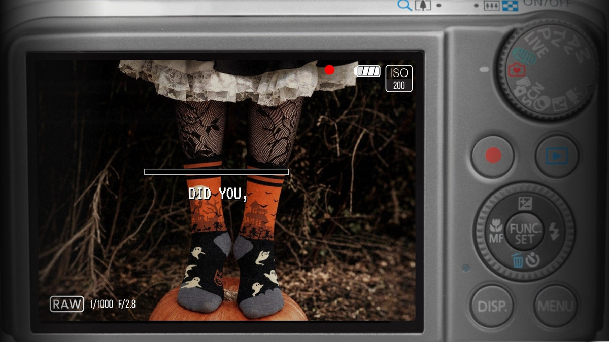 The Halloween moja on a digital camera screen